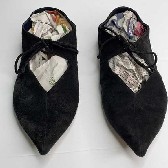 Old Celine Paris black suede pointed toe ballet flats - Picture 3 of 9